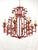 Massive Vintage Italian Tole Red Faux Bamboo Birdcage Chandelier With Bells ~ Rewired ~ Restored ~ Rejuvenated ~ Ready to Hang ~ For Sale In South Bend - Image 6 of 12
