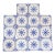 Antique 1920s Portuguese Ceramic Tiles With Stylized Art Deco Rosette Motif Set of 14 For Sale