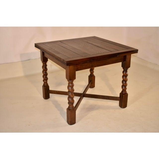 Circa 1900 English Oak Table With Two Draw-Leaves For Sale - Image 4 of 9