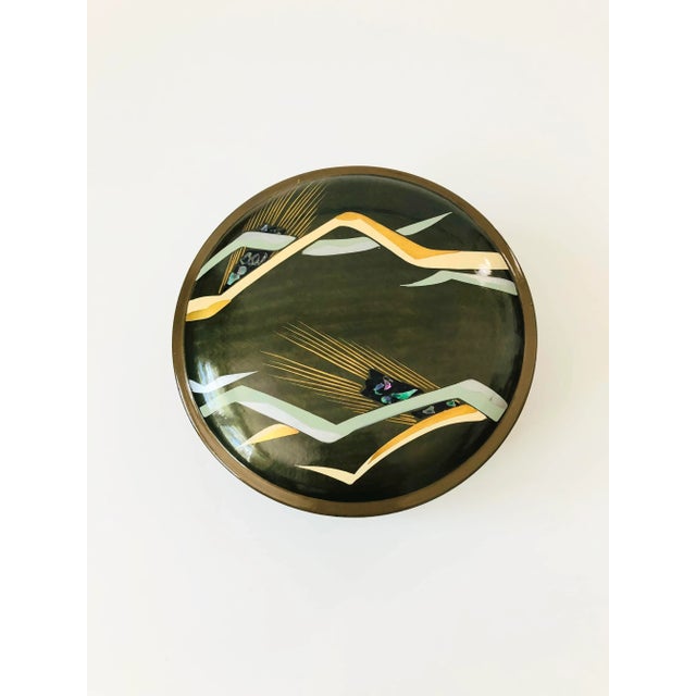 Contemporary Vintage Lacquerware Tray Set in Box For Sale - Image 3 of 12