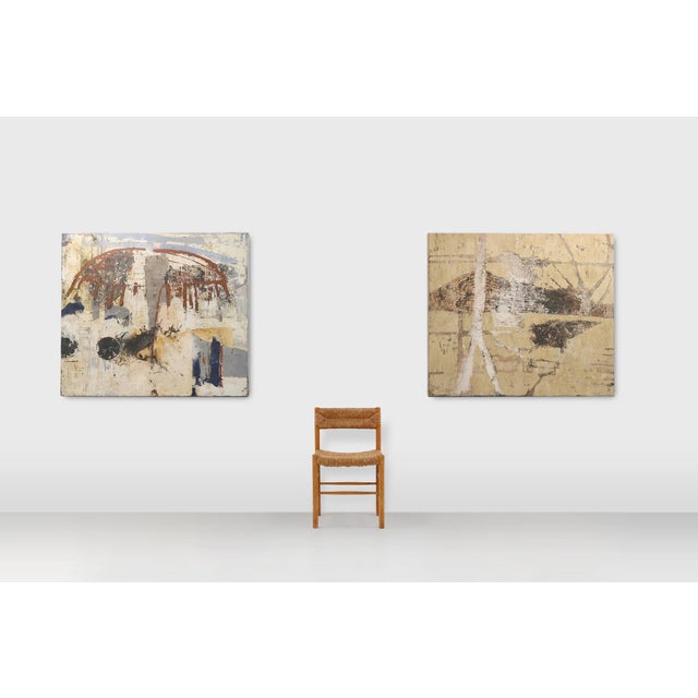 Belgium / 1998 / set of 2 abstract paintings “Fyrhat” / Nico de Guchtenaere / paint on canvas / Mid-century / Contemporary...