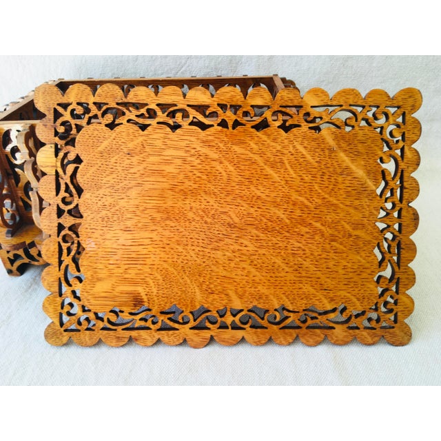 Arts & Crafts Early 20th Century Hand Carved Oak Treasure Box For Sale - Image 3 of 13