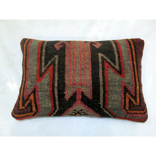 Late 20th Century Vintage Turkish Kars Lumbar Rug Pillow For Sale - Image 5 of 5