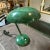 1960s Stilnovo Style Mid-Century Modern Green Painted Metal Italian Table Lamp For Sale - Image 4 of 12