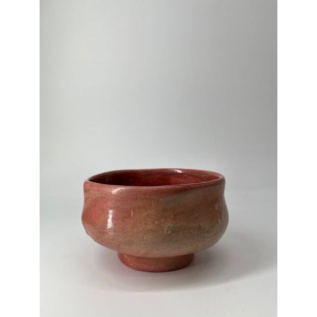Late 20th Century Vintage Japanese Aka-Raku Chawan With Original Wooden Box For Sale - Image 5 of 13