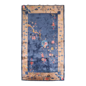 Blue Antique Chinese Art Deco Rug