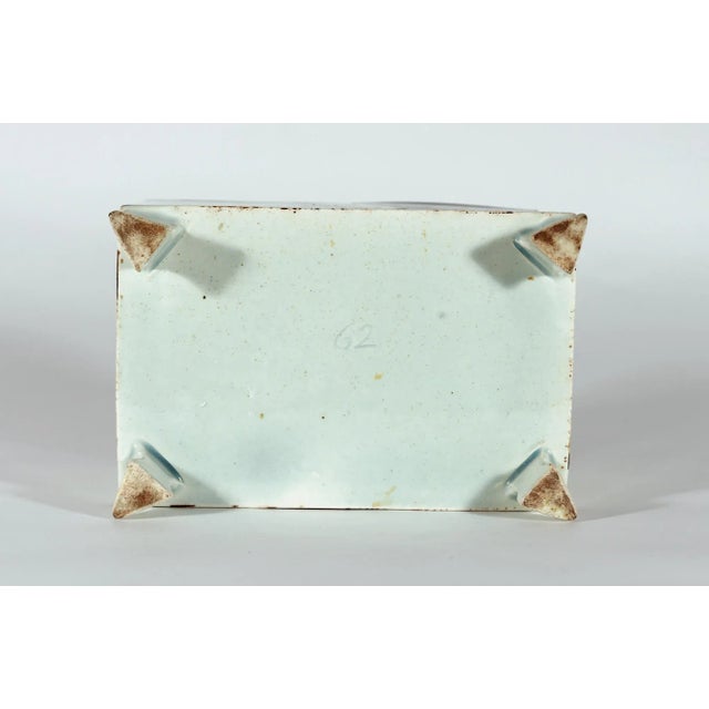 Pearlware Prattware Pottery Covered Botanical Tea Caddy Box, Cambrian Pottery, Swansea Circa 1800-20 The rectangular-...