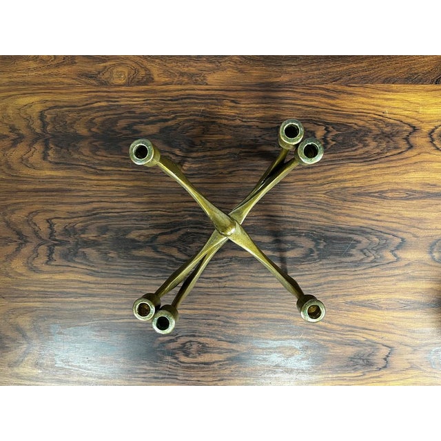 Brown German Brutalist Candleholder in Bronze by Michael Harjes, 1960 For Sale - Image 8 of 14