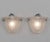 Hettier & Vincent A set of four small French art deco wall sconces in clear frosted molded-pressed glass. Made circa...