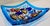 Late 20th Century Baccerini Portofino Fused Art Glass Catchall Dish – Blue & Gold Square Italian Trinket Tray For Sale - Image 5 of 8
