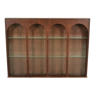 T. H. Robsjohn Gibbings for Widdicomb Sculpted Walnut Colosseum Bookcase or Display Cabinet, Newly Refinished For Sale