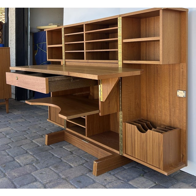 Mid-Century Modern Vintage 1960s "Magic Box" Teak Desk by Mummenthaler & Meier - Danish Modern For Sale - Image 3 of 11