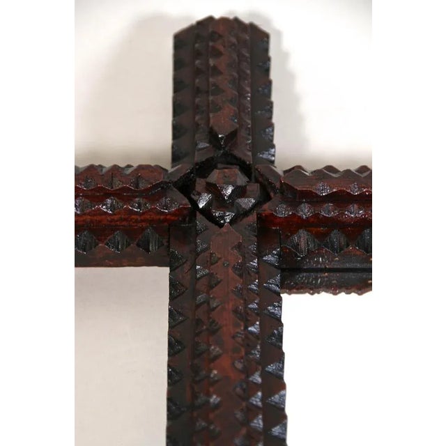 Hand-Carved Tramp Art Wall Mirror, Austria, 1870s For Sale - Image 16 of 18