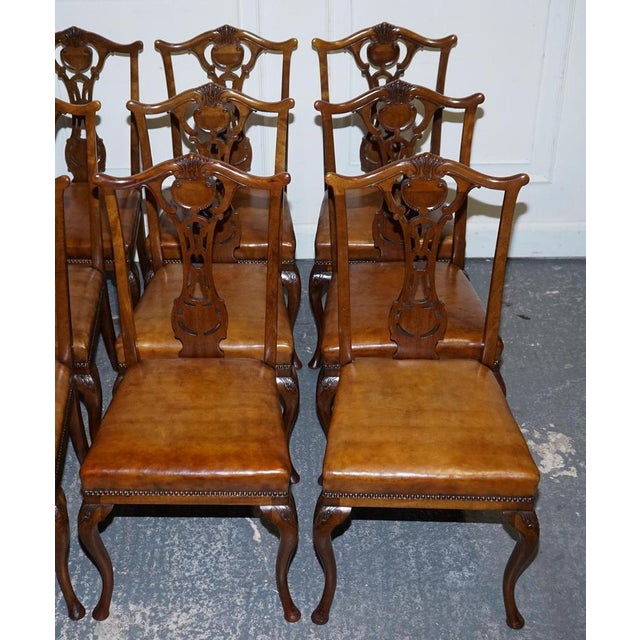 Scottish Victorian Dyed Leather Dining Chairs by John Taylor, Set of 12 For Sale - Image 5 of 18