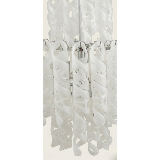 Mid-Century Modern Vintage Italian White Glass Spiral Chandelier – Mid-Century Modern For Sale - Image 3 of 6