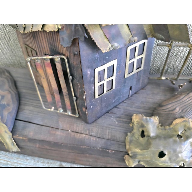 Wood Curtis Jere Style Metal Sculpture MCM Wall Display Country Farm One of Kind For Sale - Image 7 of 12
