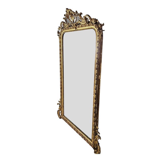 19th Century Wooden Mirror For Sale - Image 4 of 5