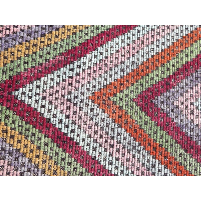 1960s Turkish Embroidered Kilim Rug - 83"x117" For Sale - Image 9 of 13