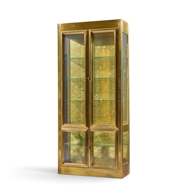 Mastercraft Mid Century Brass Vitrines Cabinet - Pair For Sale - Image 9 of 10