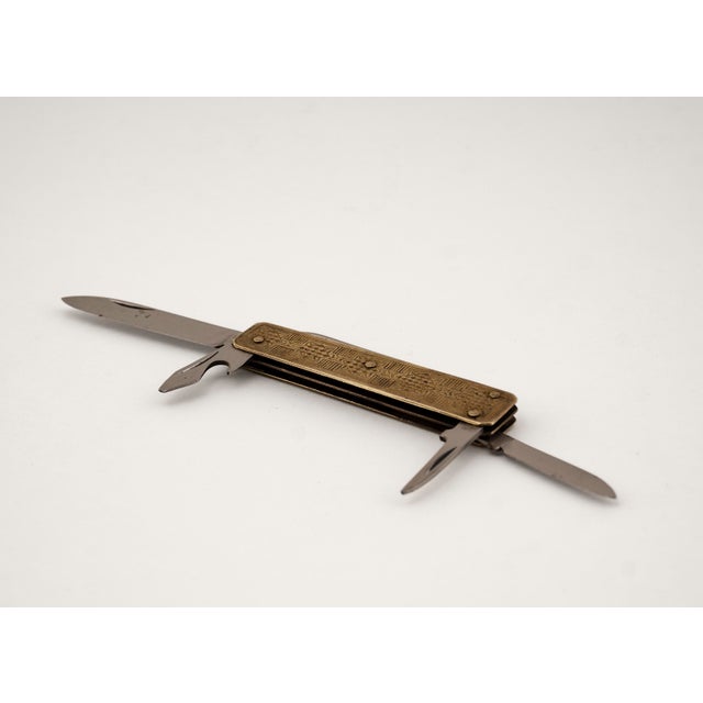 Vintage Art Nouveau Mens Brass Pocket Multi-Tool, 1950s For Sale - Image 14 of 18