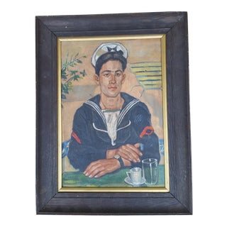 Vintage Sailor Painting For Sale