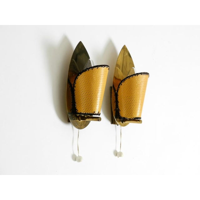 Mid-Century Modern Mid-Century Modern Brass Wall Lamps, 1950s, Set of 2 For Sale - Image 3 of 18