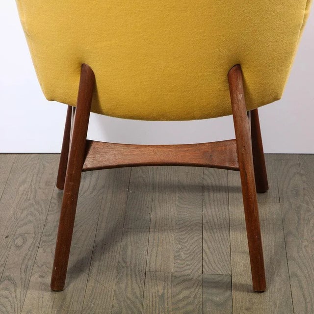 Mid Century Walnut Back Chair in Yellow Loro Piana Cashmere by Adrian Pearsall For Sale - Image 12 of 13