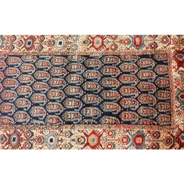 Navy Blue Antique Persian Malayer Long Runner With Paisley Design 3'0" X18'9" For Sale - Image 8 of 14
