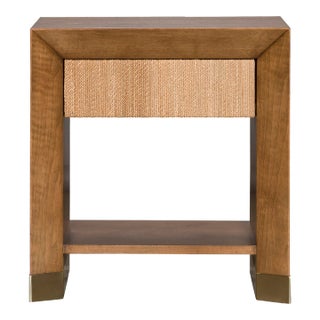 Dune Nightstand in Cavallo with Lampakanay Wrapped Drawer Faces For Sale