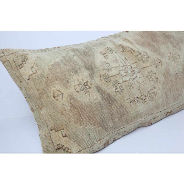 Authentic Vintage Soft Coler Tones Turkish Over Size Rug Pillow -16'' X 30'' For Sale - Image 11 of 11