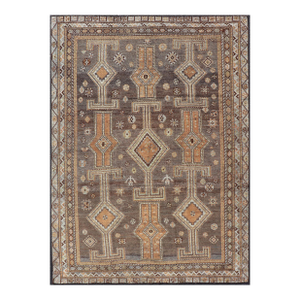 Antique Persian Lori Rug With All-Over Geometric Tribal Design on a Grey Field