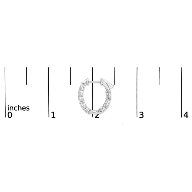 Early 21st Century 14K White Gold 2 3/4 Cttw Oval Cut Lab Grown Diamond Inside Out Hoop Earrings For Sale - Image 5 of 5
