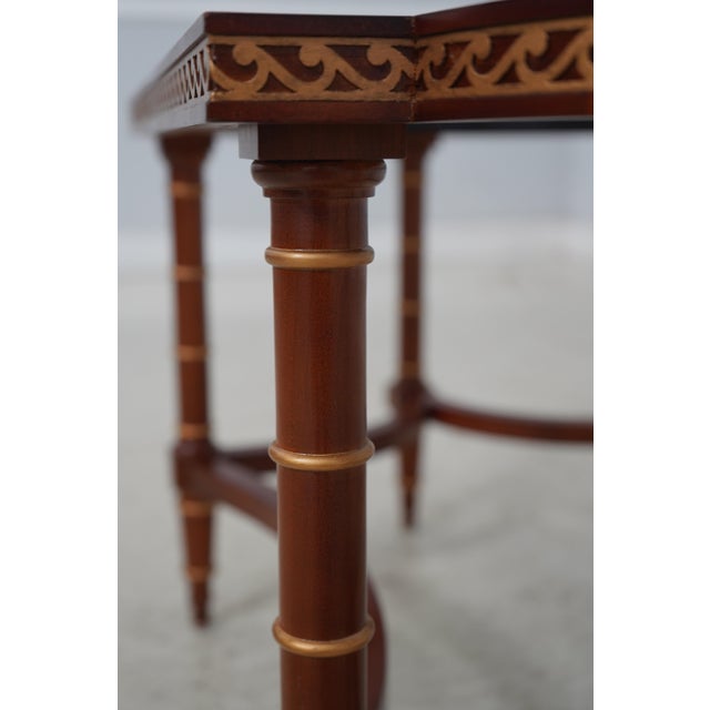 John Widdicomb Neoclassical Glass Top Coffee Table For Sale - Image 9 of 14