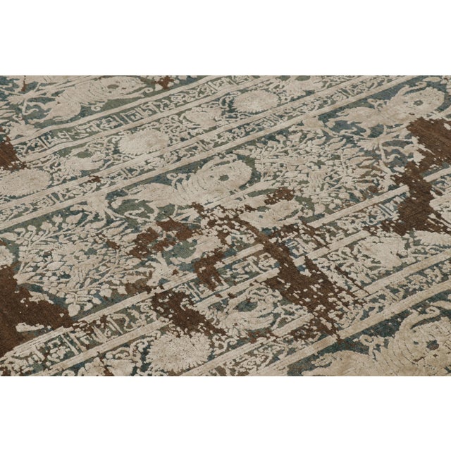 2010s Rug & Kilim's Modern Rug in Obscured Floral Columns on Chocolate Brown For Sale - Image 5 of 9