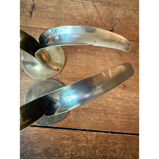 Ivar Ålenius Björk Mid-Century Lily Brass Candlesticks, Made in Sweden For Sale - Image 4 of 12