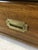 Mid Century Campaign Style Three Drawer Dresser With Brass Hardware For Sale - Image 10 of 12