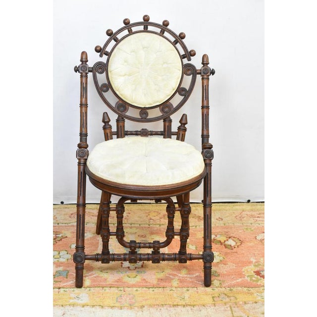 Oustanding example of a George Hunzinger Side chair. Identical chair (in red fabric) is on display at The Metropolitan...