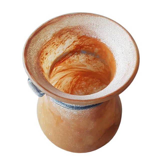 Mid-Century Modern Italian Murano Scavo Art Glass Vase For Sale - Image 4 of 10