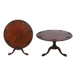 Kittinger Colonial Williamsburg Cw-41 Leather Top Tilt Games Table For Sale