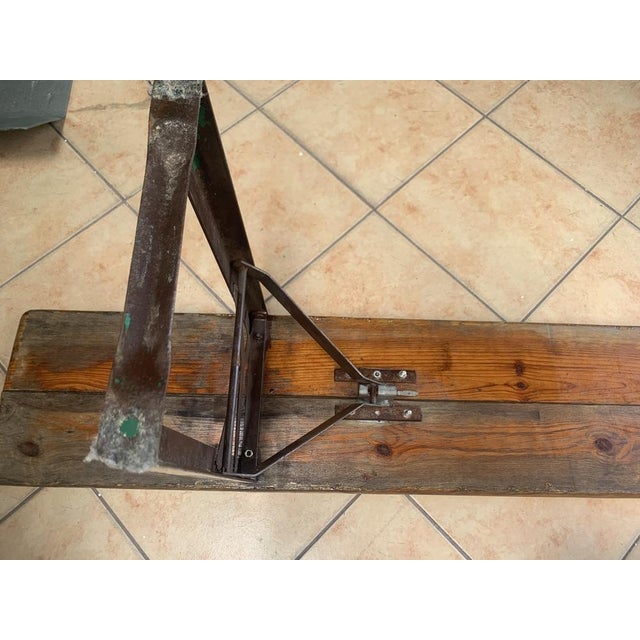 Folding Bench on Metal Legs, 1970s For Sale - Image 13 of 18