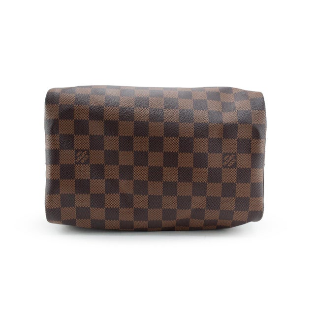 Louis Vuitton Speedy Bandouliere 25 Damier Ebene Coated Canvas Shoulder Tote Bag For Sale In Houston - Image 6 of 11