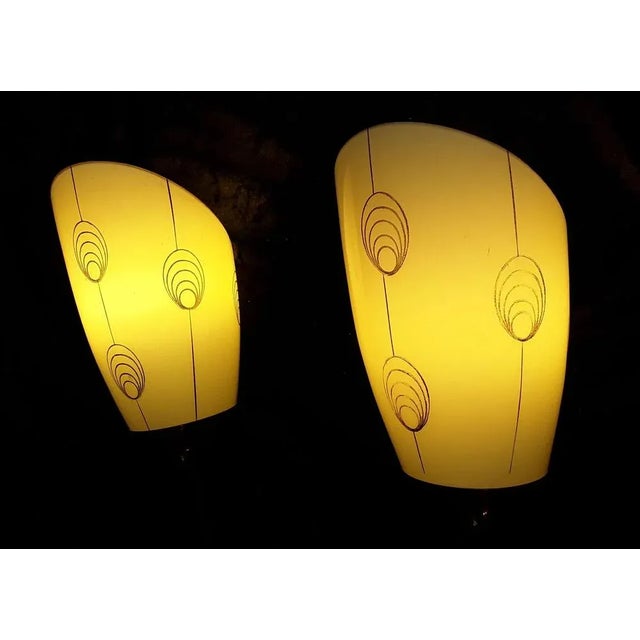 Mid-Century Wall Lamps with Flex Arms in Brass & Glass, 1950s, Set of 2 For Sale - Image 9 of 10