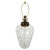 Vintage table lamp featuring a sculptural, clear, textured glass body with an organic pattern of raised, overlapping oval...