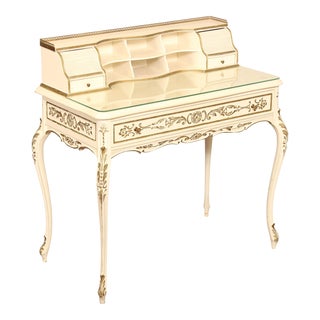 1960s Italian Florentine Style Painted Writing Desk For Sale