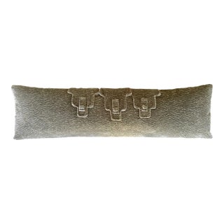 Oblong Pillow in Kelly Wearstler Taupe Velvet For Sale