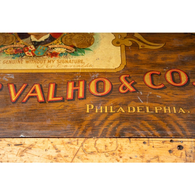 Late 19th Century "La Flor De Carvalho" Havana Cigars Advertising Sign For Sale In Chicago - Image 6 of 7