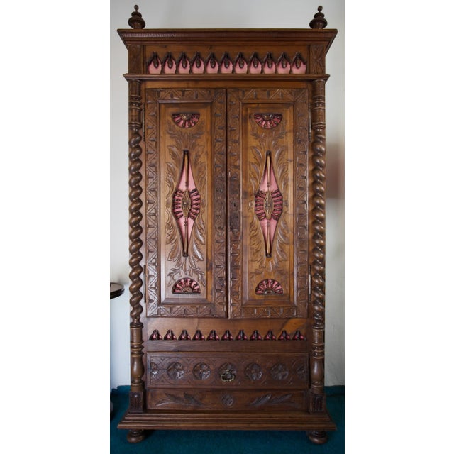 Carved Oak Wardrobe, Brittany, France, 1900 For Sale - Image 4 of 15