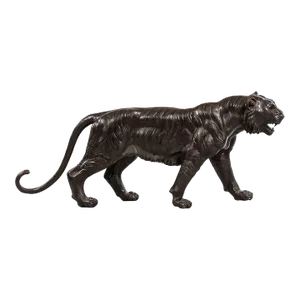 Vintage Bronze Sculpture of a Walking Bengal Tiger by G. Van De Voorde