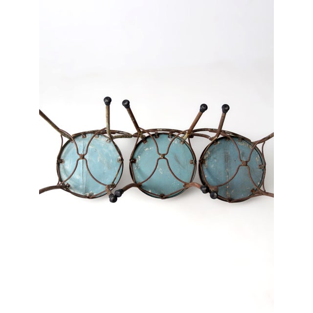 Early 20th Century Art Nouveau Iron Bistro Chairs, Set of 3 For Sale - Image 15 of 18