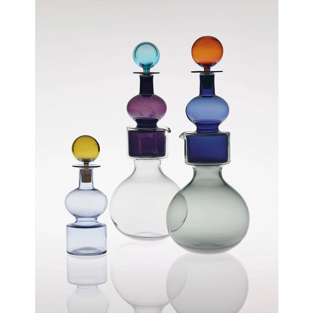 Dark Blue-Grey & Burgundy Glass Kremlin Bells Bottle attributed to Kaj Franck for Nuutajärvi Notsjö, 1960s For Sale - Image 6 of 7